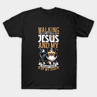 Jesus and dog - Rough Collie T-Shirt